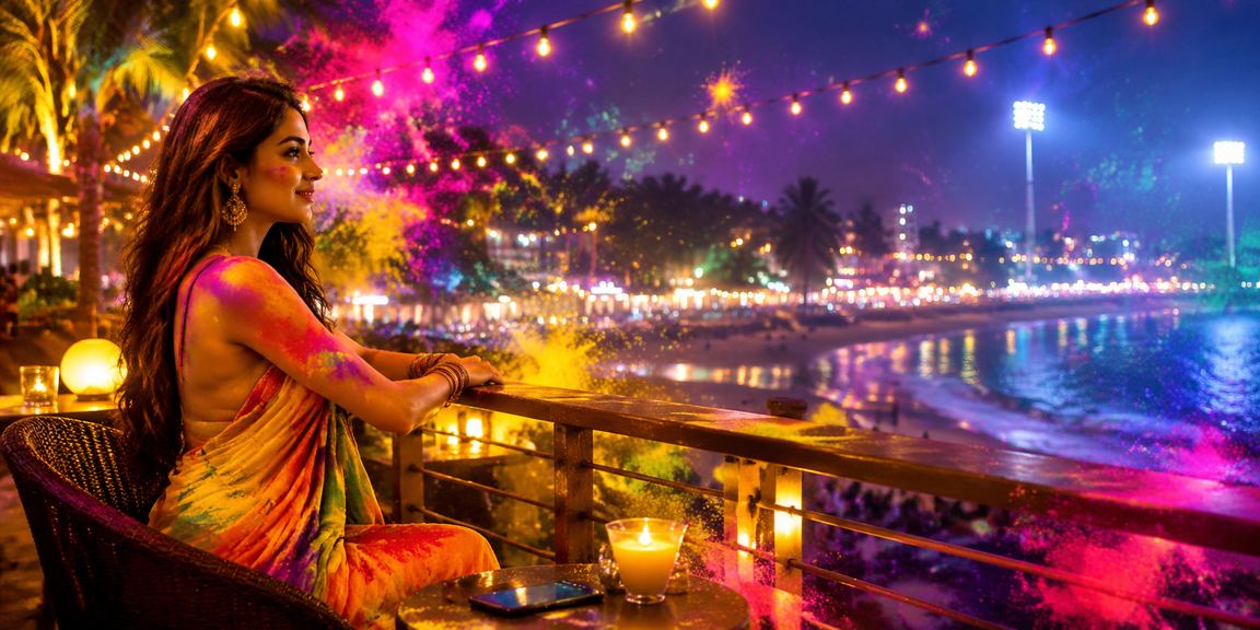 Cricket betting live during Holi festival in India